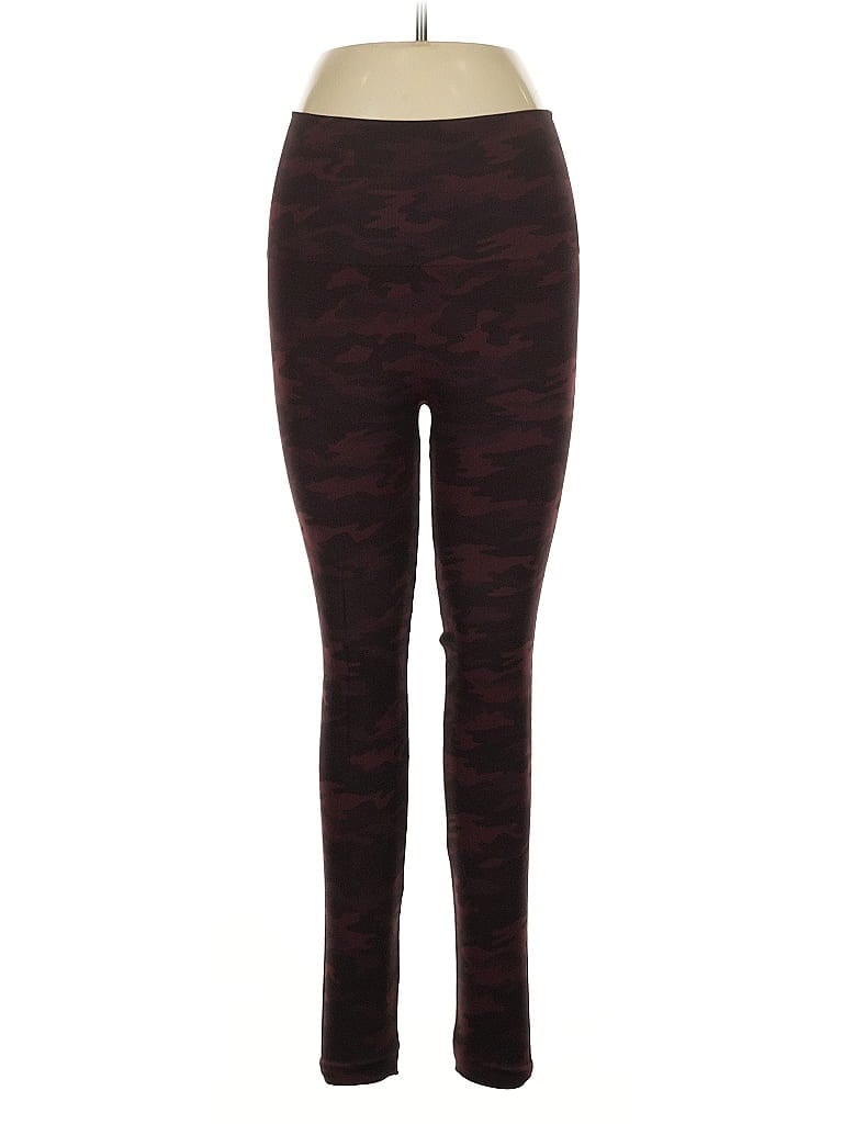 Pre-owned Spanx Leggings In Burgundy