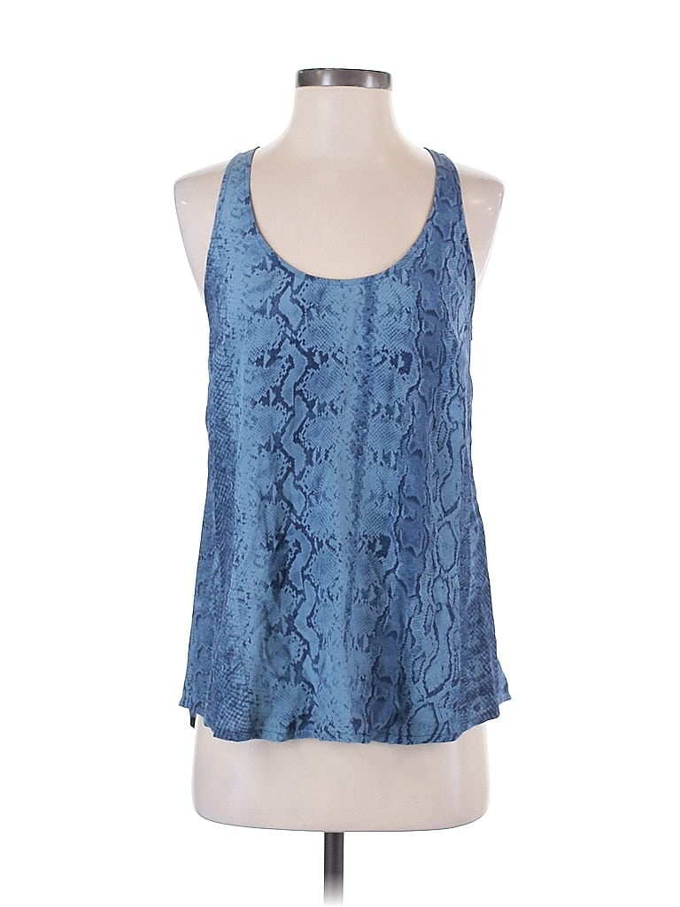 Pre-owned Joie Sleeveless Silk Top Blue Halter Neckline Tops