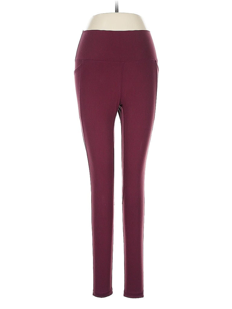 Pre-owned Senita Athletics Active Pants In Burgundy