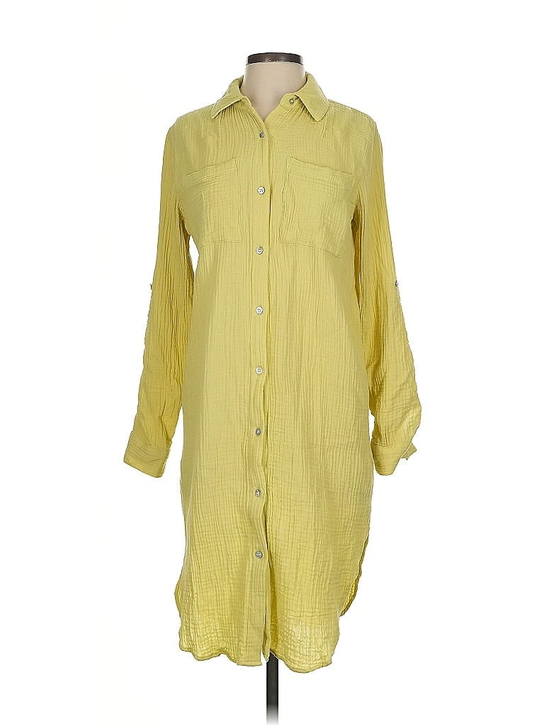 Magaschoni 100% Cotton Yellow Casual Dress Size S - photo 1
