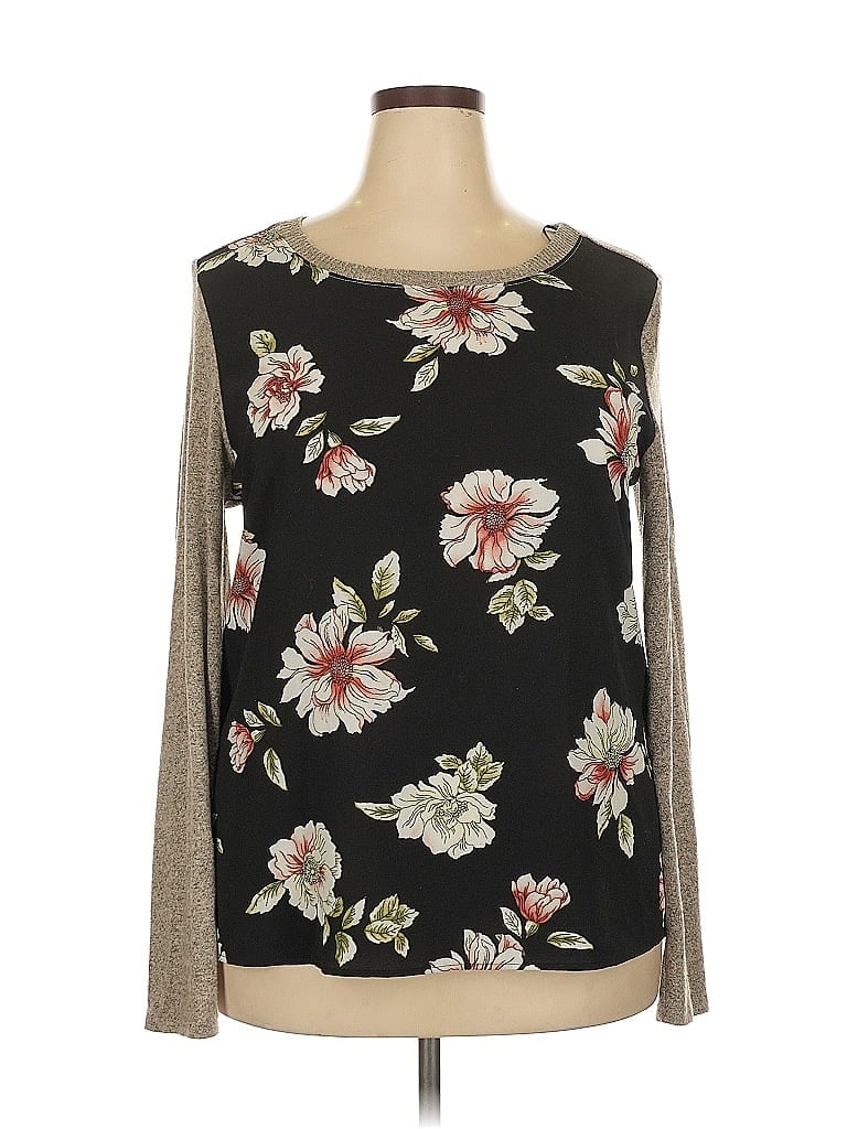 Pre-owned Kaileigh Long Sleeve Blouse In Black