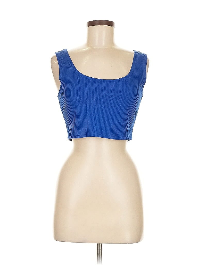 Pre-owned Unbranded Tank Top Blue Strapless Neckline Tops
