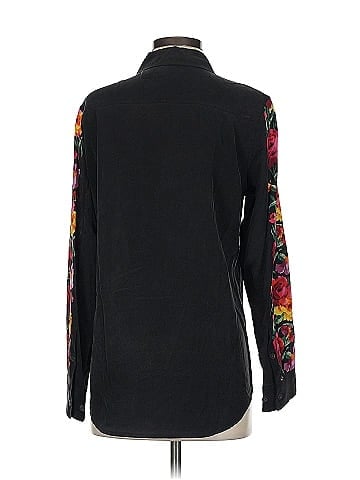 Equipment Long Sleeve Silk Top (view 2)