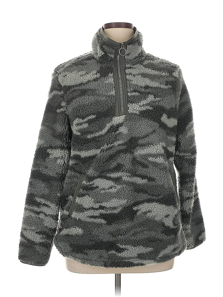 Cozy Sherpa 100% Polyester Camo Gray Pullover Sweater Size XL - photo 1