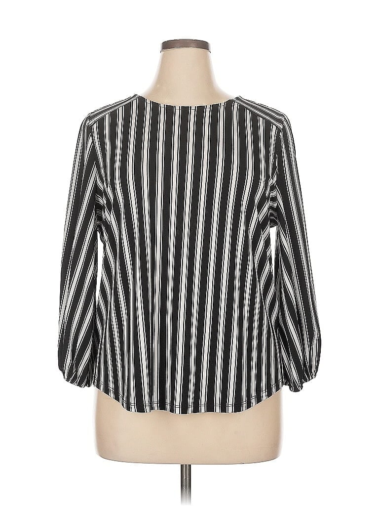 Pre-owned Adrianna Papell 3/4 Sleeve Blouse In Black