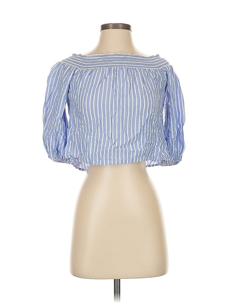 Click to view more detailed imagery on our partner's website Pre-owned Abercrombie & Fitch 3/4 Sleeve Blouse In Blue