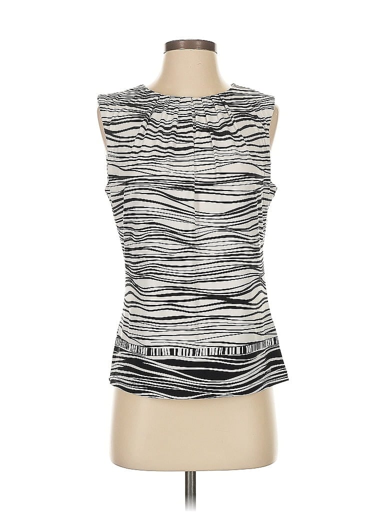 Pre-owned Calvin Klein Sleeveless Top Silver Cowl Neck Tops