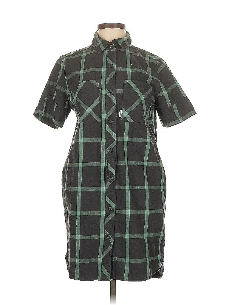 Topo Designs 100% Cotton Plaid Green Casual Dress Size S - photo 1