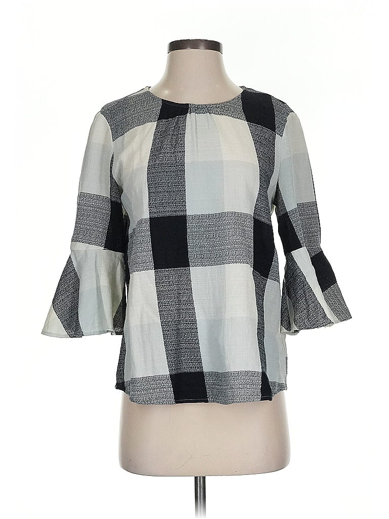 Pre-owned Ro & De 3/4 Sleeve Blouse In Gray