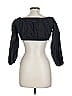 Dissh 100% Linen Black 3/4 Sleeve Blouse Size 12 - photo 2