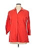 Foxcroft Red 3/4 Sleeve Button-Down Shirt Size 14 - photo 1