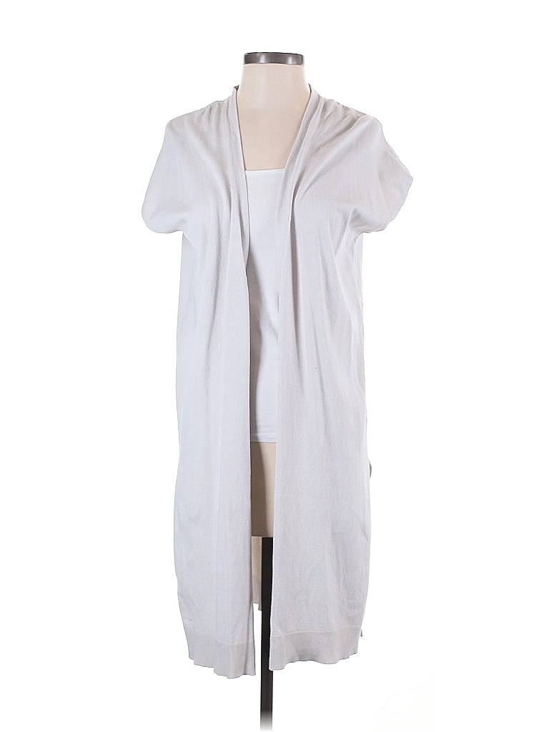 Pre-owned H By Halston Cardigan Sweater In White