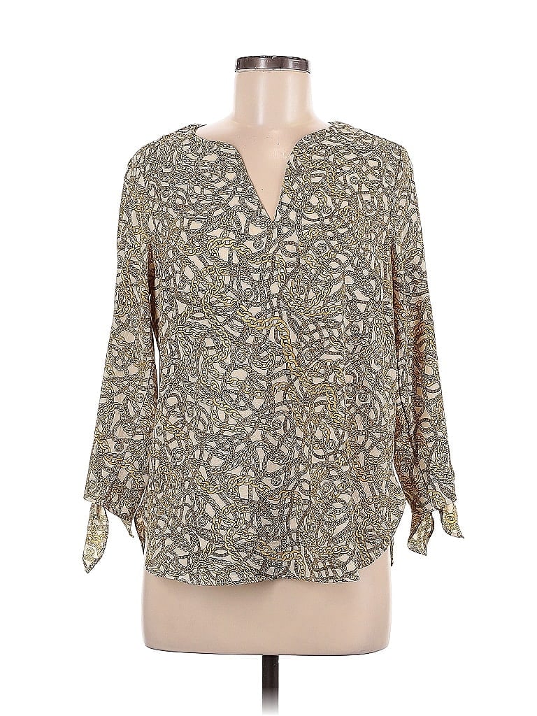 Pre-owned Michael Michael Kors 3/4 Sleeve Blouse In Brown