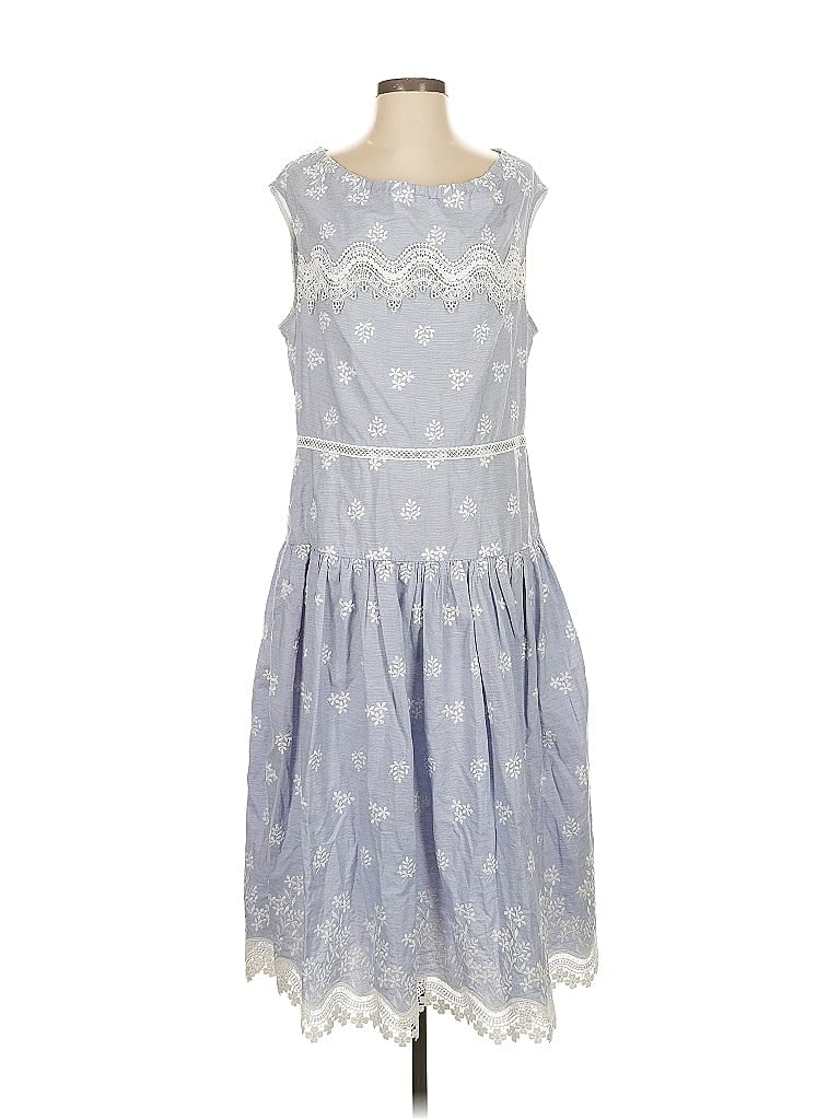 ML Monique Lhuillier 100% Polyester Blue Casual Dress Size 14 - photo 1