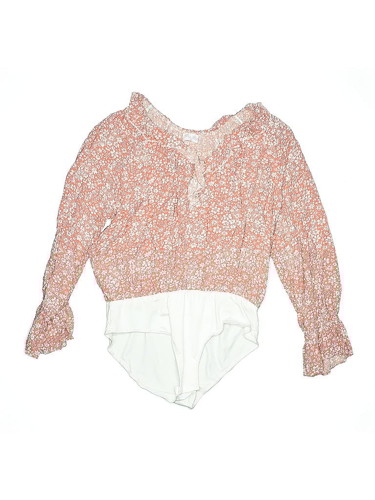 Pre-owned Pink Lily Long Sleeve Blouse In Orange