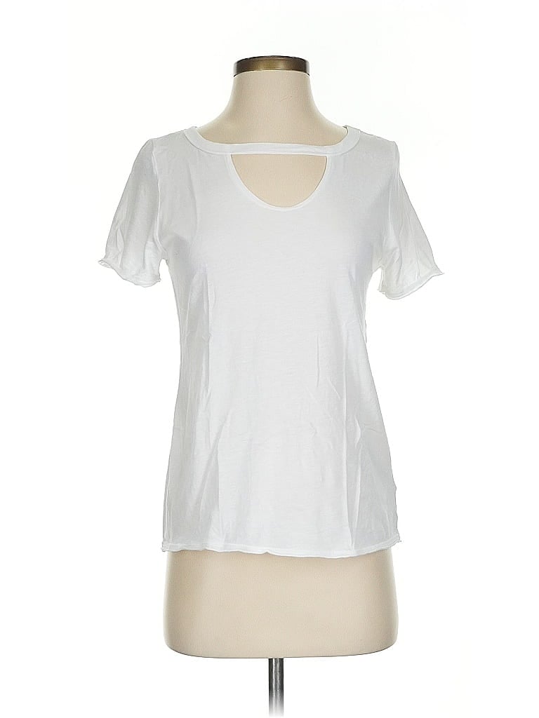 Pre-owned T.la Short Sleeve Top White Scoop Neck Tops