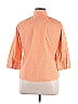 Foxcroft 100% Cotton Polka Dots Orange 3/4 Sleeve Button-Down Shirt Size 14 (petite) - photo 2
