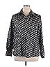 Foxcroft Print Black Long Sleeve Blouse Size 16 - photo 1