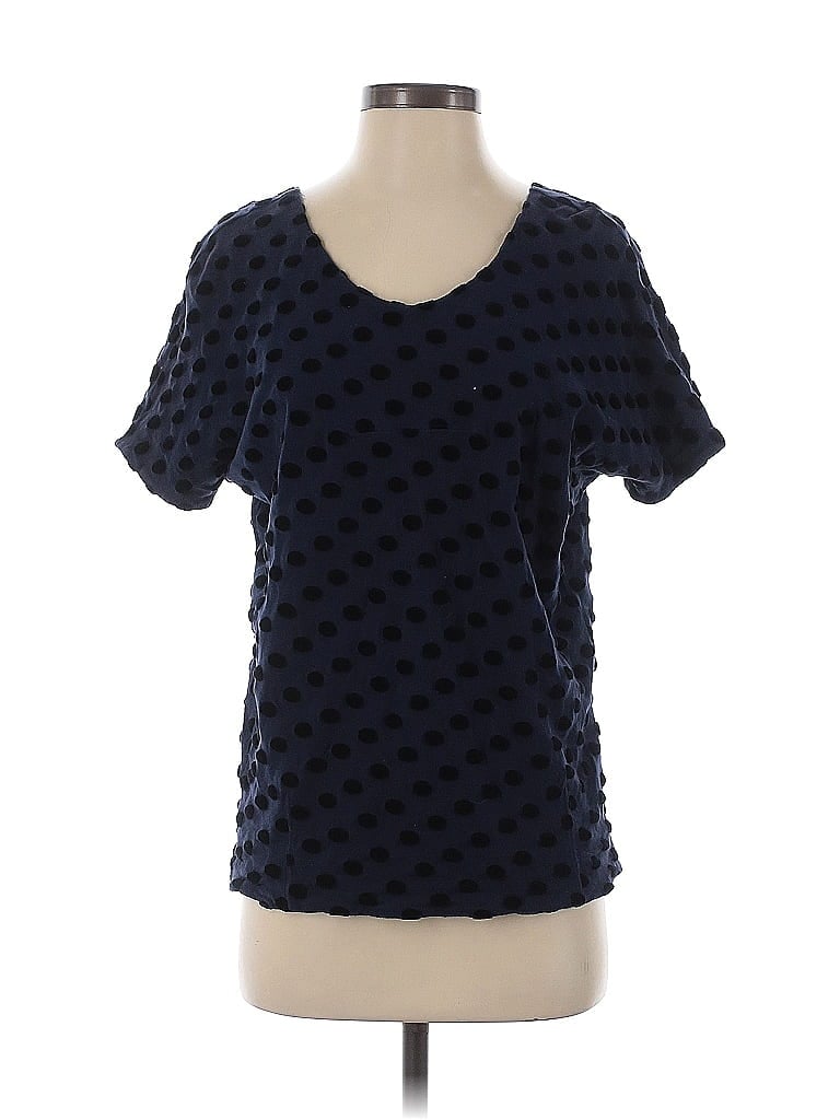 Pre-owned Marc By Marc Jacobs Short Sleeve Top Blue Polka Dots Pattern Scoop Neck Tops
