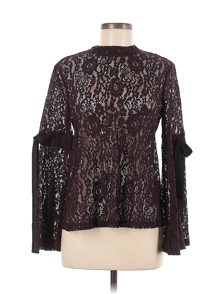 Pre-owned Ann Taylor Loft Long Sleeve Blouse In Burgundy