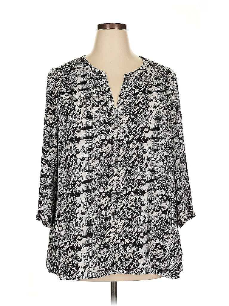 Pre-owned Dalia 3/4 Sleeve Blouse In Silver