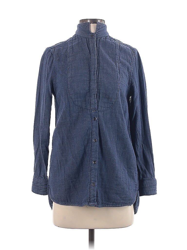 Pre-owned Rag & Bone Long Sleeve Button Down Shirt In Blue