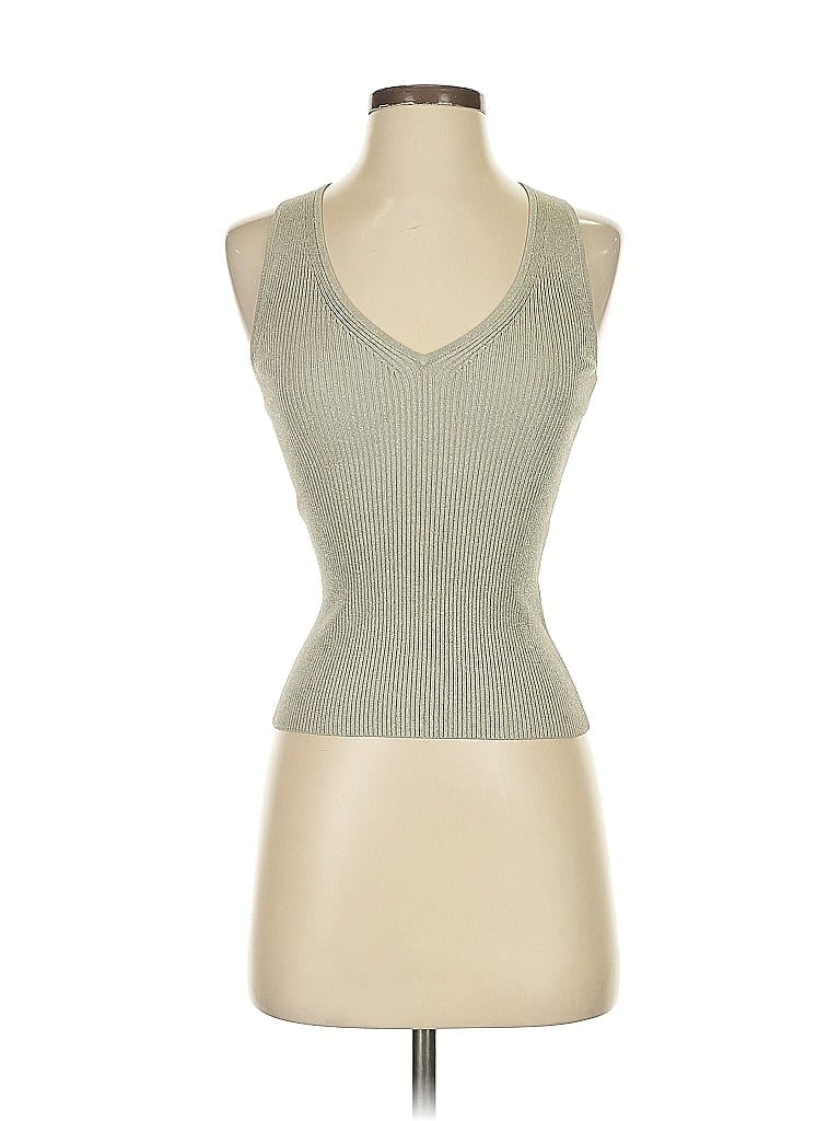 Pre-owned Intermix Sleeveless Top Green Halter Neckline Tops