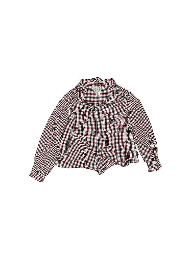 Pre-owned Assorted Brands Kids' Long Sleeve Button Down Shirt In Red
