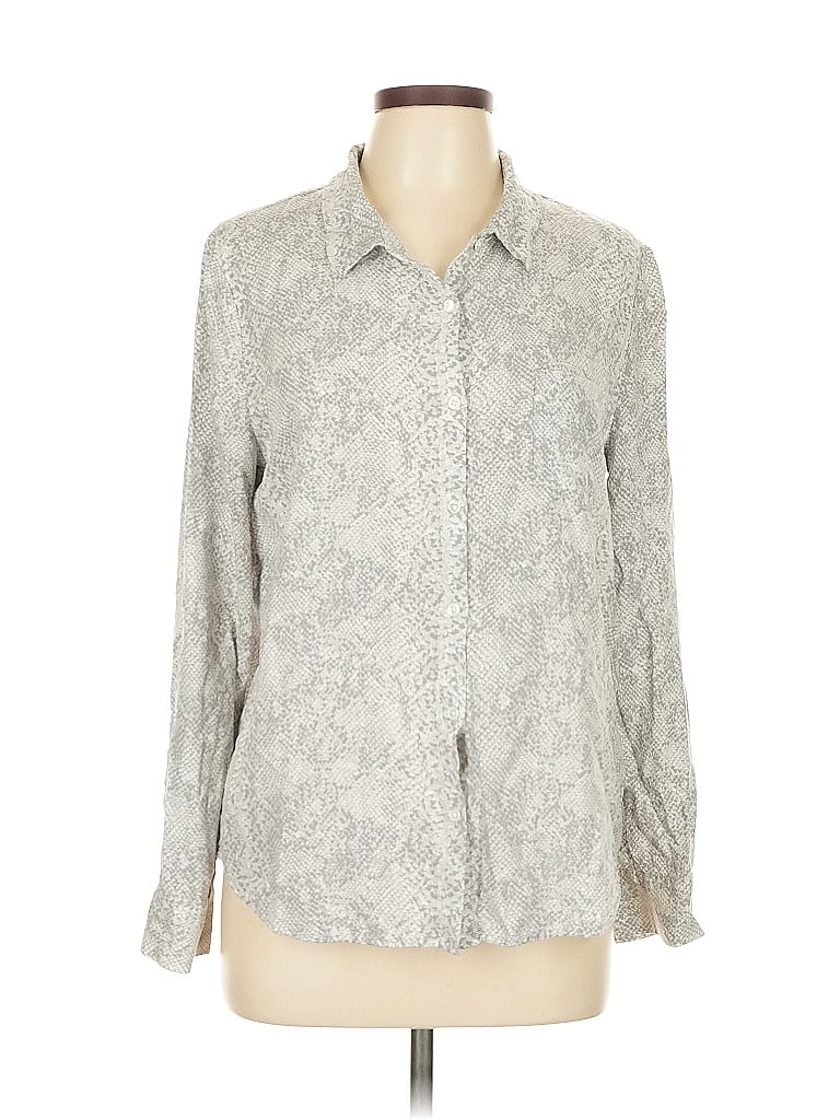 Pre-owned Soft Joie Long Sleeve Button Down Shirt In Gray