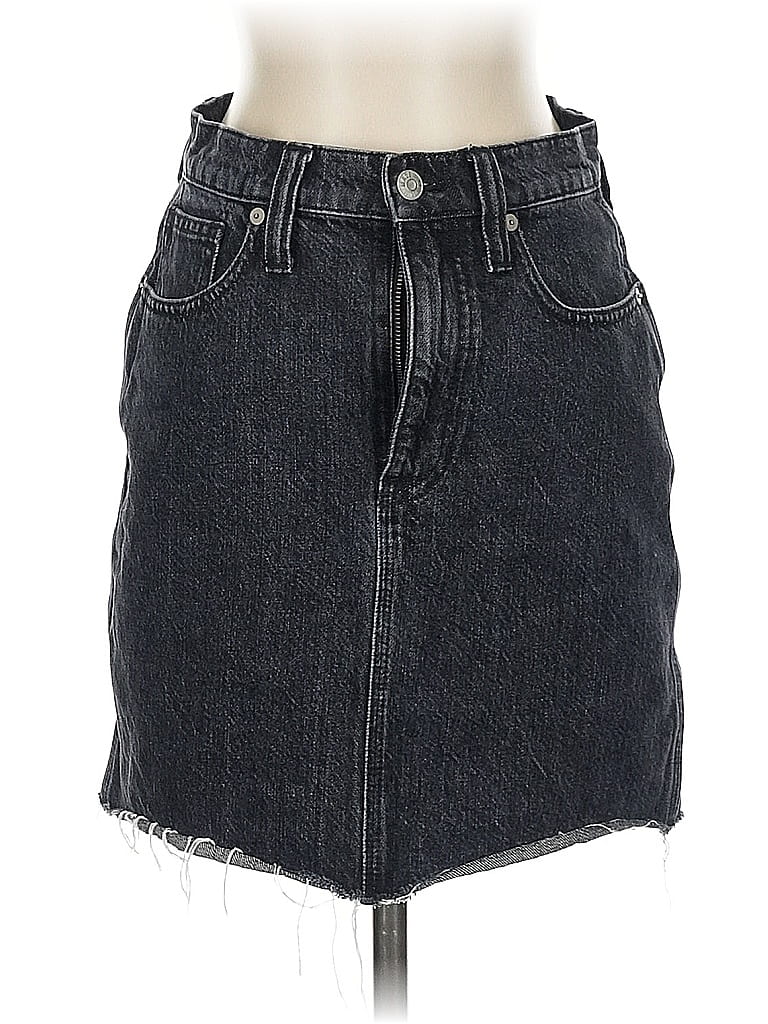 Pre-owned Madewell Denim Skirt In Gray