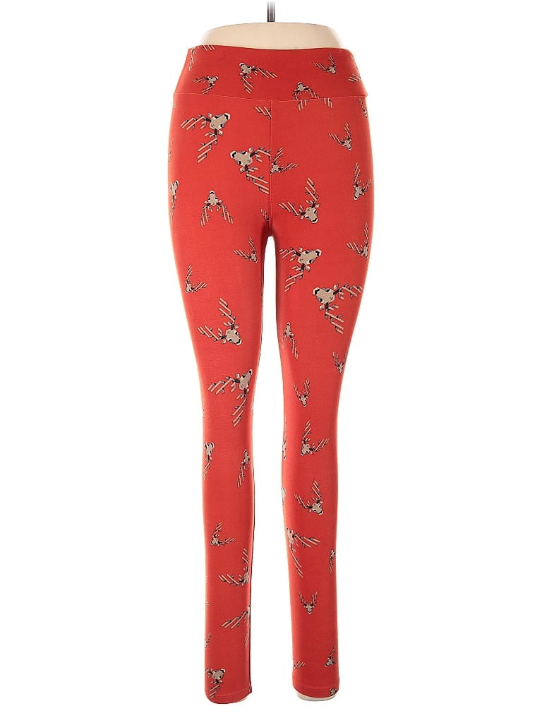 Pre-owned Lularoe Leggings In Red