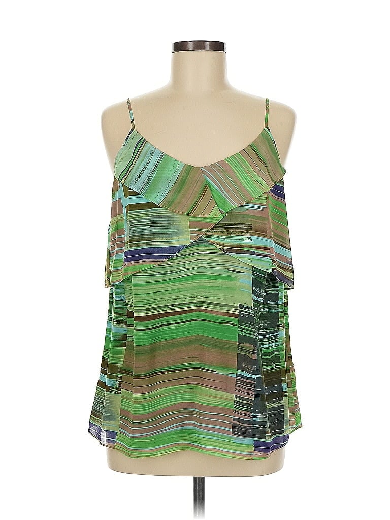 Pre-owned Cabi Tank Top Green Strapless Neckline Tops
