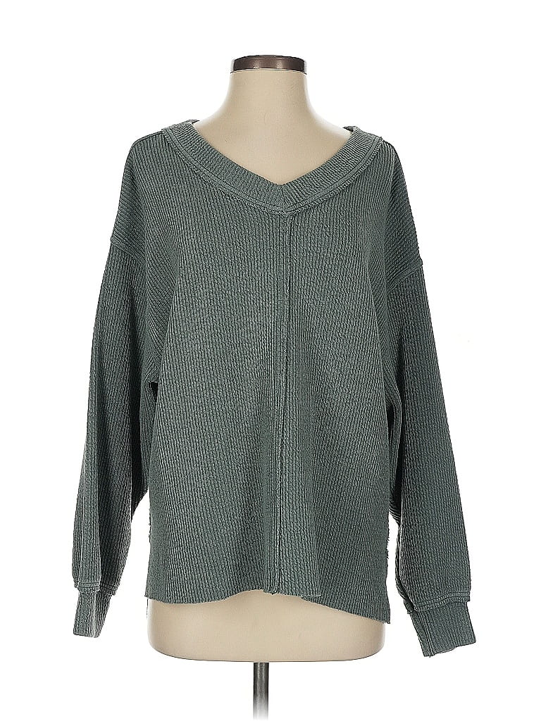 Pre-owned Aerie Pullover Sweater In Green