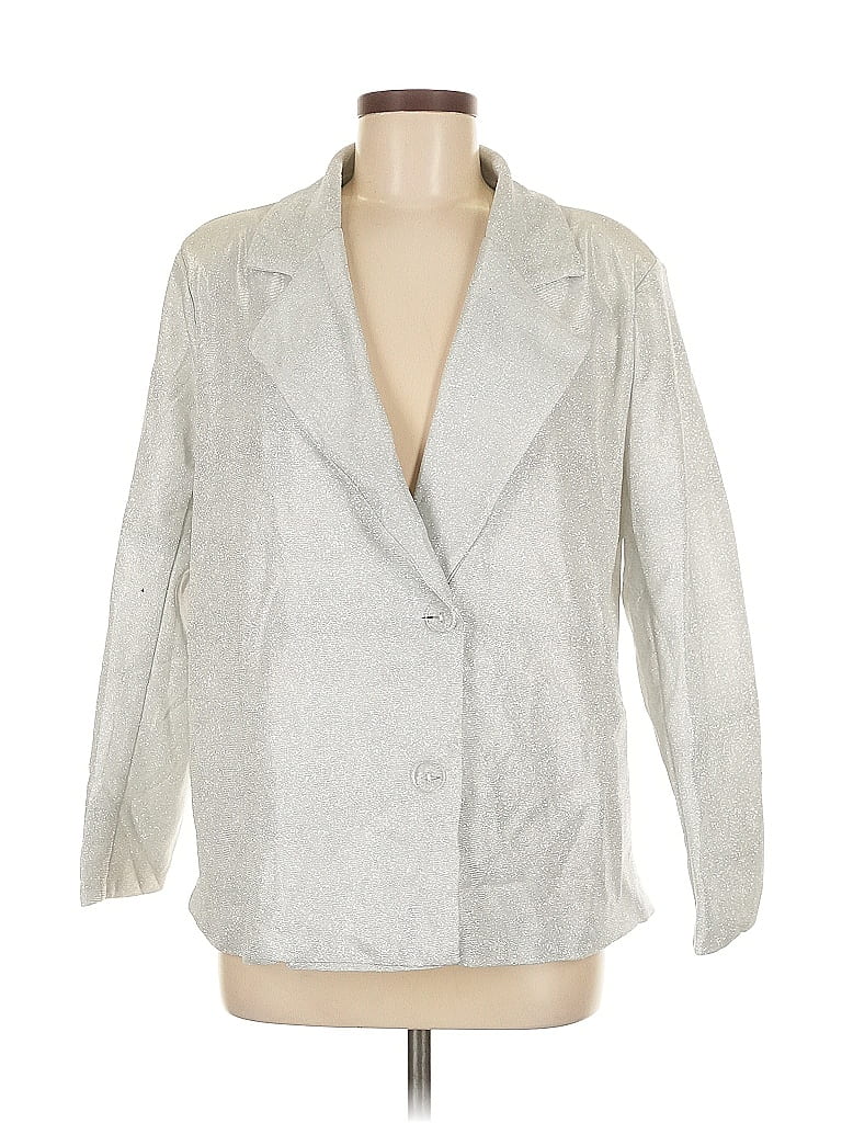 Pre-owned Unbranded Blazer Jacket In Silver