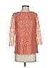 Fossil 100% Nylon Orange Pink 3/4 Sleeve Blouse Size XS - photo 1