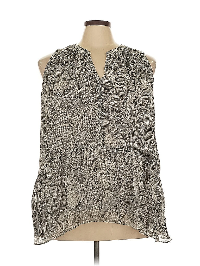 Pre-owned 1.state Sleeveless Blouse In Gray