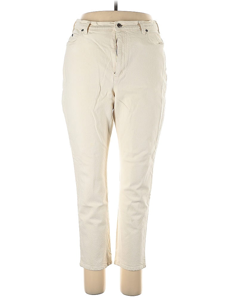 Pre-owned Lands' End Khaki Pant In White