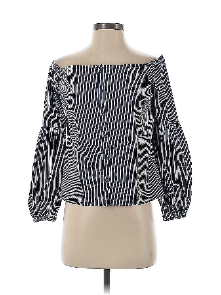 Pre-owned Express 3/4 Sleeve Blouse In Blue