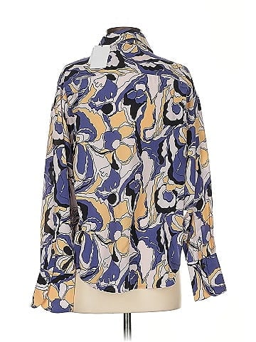 Equipment Long Sleeve Silk Top (view 2)