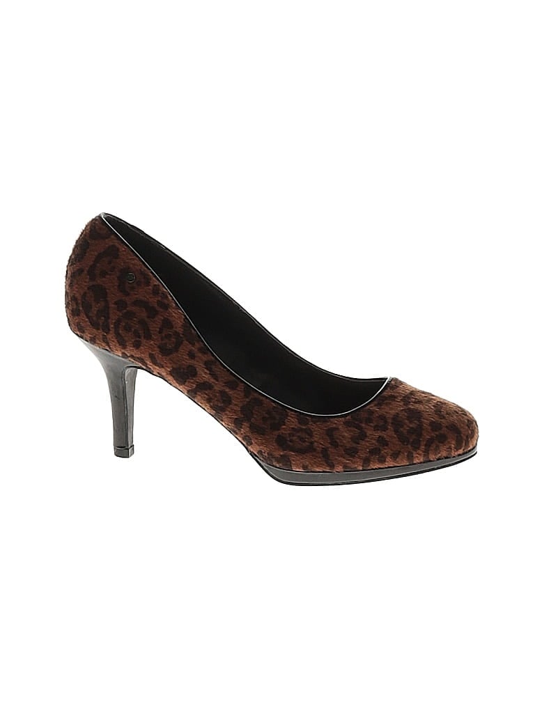 Etienne Aigner Animal Print Brown Heels Size 8 1/2 - photo 1