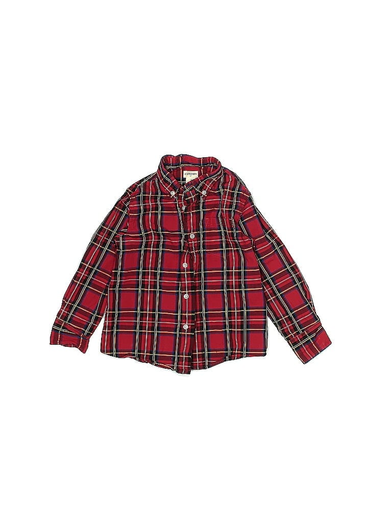 Crewcuts Outlet Plaid Red Long Sleeve Button-Down Shirt Size 3 - photo 1