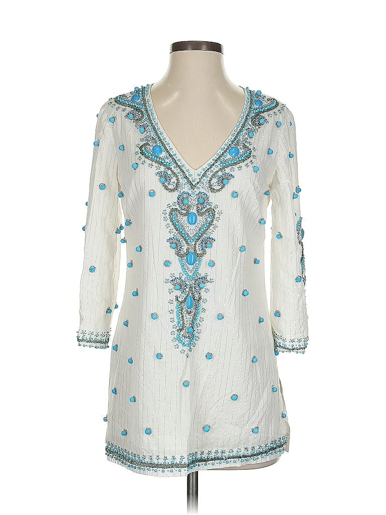 Pre-owned Boston Proper 3/4 Sleeve Blouse In Blue