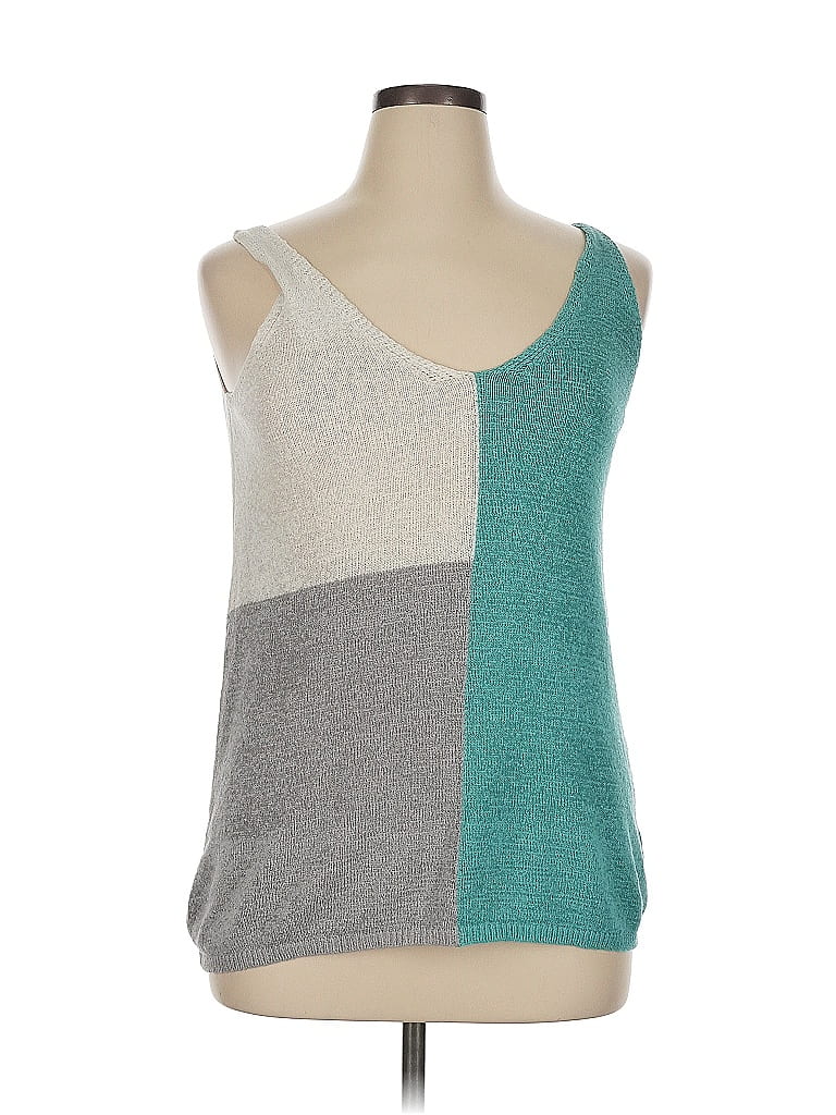 Pre-owned Unbranded Tank Top Teal V Neck Tops In Blue