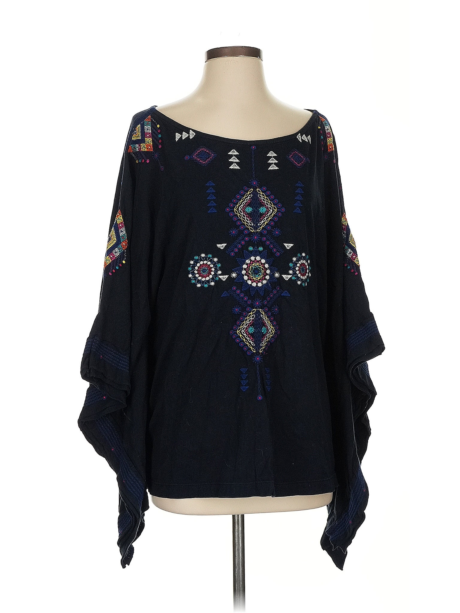 Johnny Was Blue 3/4 Sleeve Blouse Size S