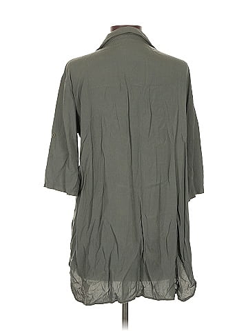 Ekouaer 3/4 Sleeve Button-Down Shirt (view 2)