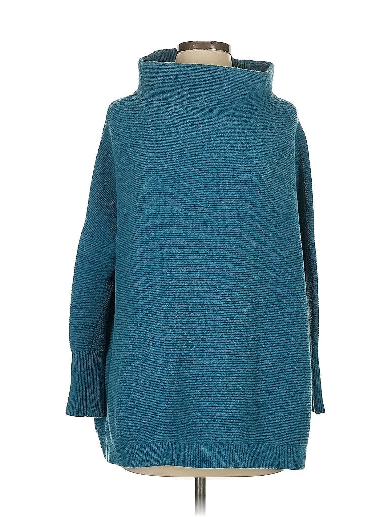 Pre-owned Free People Turtleneck Sweater In Blue