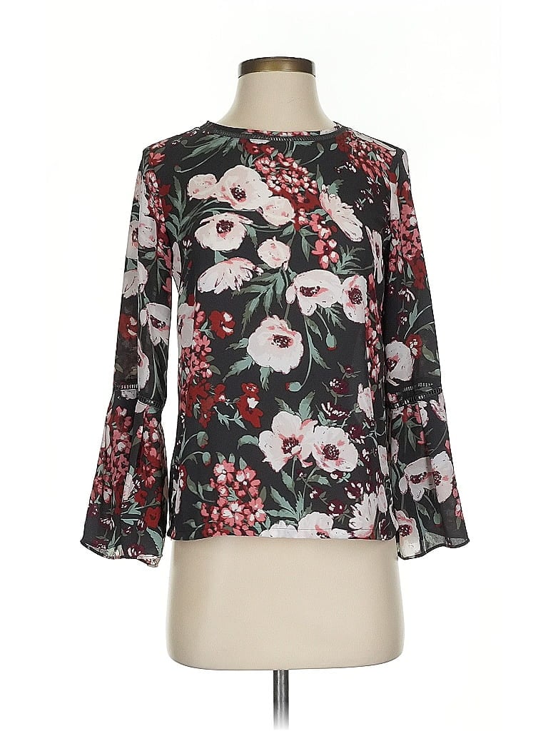 Pre-owned Ann Taylor Loft Outlet 3/4 Sleeve Blouse In Burgundy