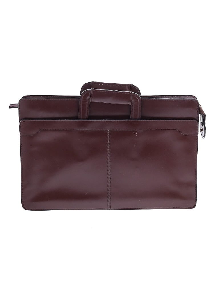Unbranded 100% Leather Burgundy Brown Leather Laptop Bag One size - photo 1