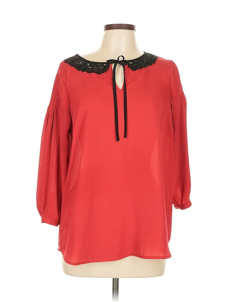 Pre-owned Disney Lc Lauren Conrad 3/4 Sleeve Blouse In Red