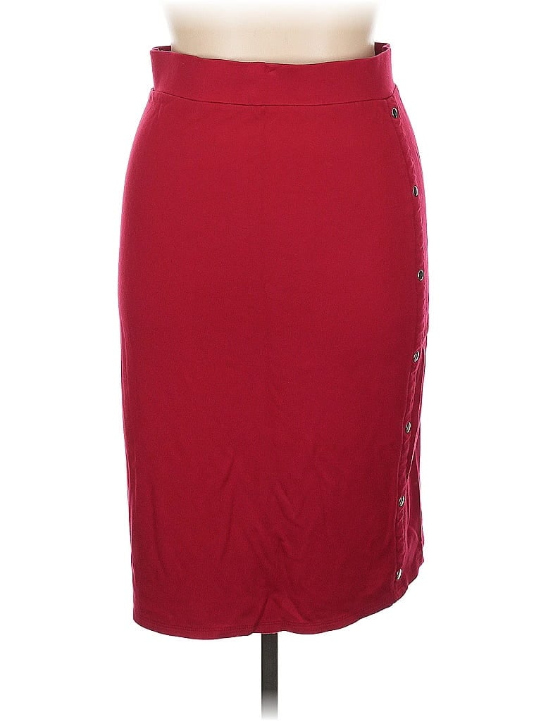 Pre-owned Ashley Blue Formal Skirt In Burgundy